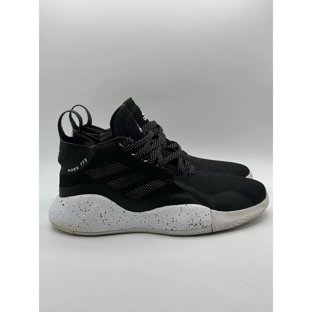 Adidas Rose 773 FX7123 Basketball Shoes Black & White Athleisure Size 12